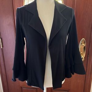 Necessitees - Black cotton spandex bell sleeve jacket size medium